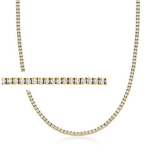 Ross-Simons 1.00 ct. t.w. Diamond Tennis Necklace in 18kt Gold Over Sterling