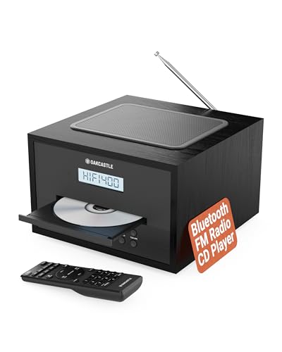 Image of Home Stereo System with CD Player Bluetooth & Radio | 40W FM Radio, Solid Wood Build, and 30 Presets | Multi Format Support, CD Player for Home, Compact Music System | Oakcastle Hifi400