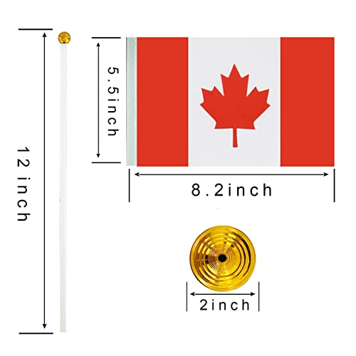 Wxtwk 12 Pack Canada Flag Canadian Desk Flag Small Mini Canadian Office Table Flags With Stand Base,Home Office Festival Events Celebration Decorations #TOP1