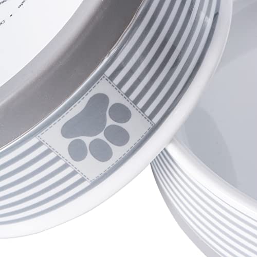 Bone Dry Paw & Patch Ceramic Pet Collection, Small Bowl, 4.25X2", Gray #TOP1
