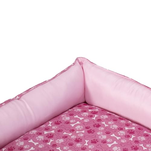 Caminha Pet Quadrada Estampada Cachorro Gato Patinha Rosa M