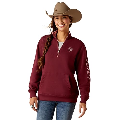 Image of ARIAT womens Logo 1 /2 Zip Sweatshirt