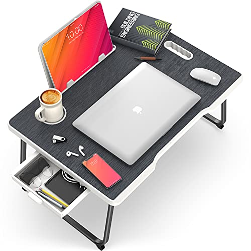 4TFI - Laptop Desk for Bed - Bed Table - Laptop Bed Tray - Portable Lap Desk for Laptop with Side Drawer & Tablet Stand - Bed Desk with Cup Holder - Laptop Table for Bed 4TFI - Laptop Desk for Bed - Bed Table - Laptop Bed Tray - Portable Lap Desk for Laptop with Side Drawer & Tablet Stand - Bed Desk with Cup Holder - Laptop Table for Bed