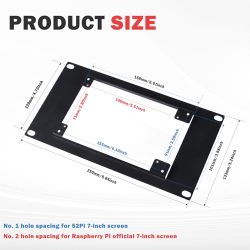 Image of GeeekPi 7 Inch Capacitive Touchscreen with 3U Rack Mount for 10 inch Server Rack