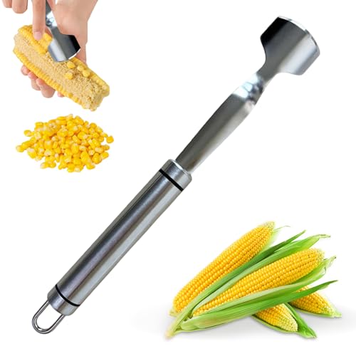 トウモロコシ芯むき器 - コーン粒取り器 ステンレス製 | 調理小道具 人間工学ハンドル キッチン・キャンプ・屋台対応