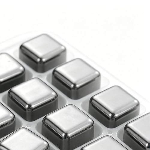 Piedras de whisky refrescantes y hielos de metal reutilizables para enfriar cerveza o vino 8