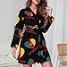 Love Cameroon Fashion Robes for Women Knee Length Long Sleeved Nightgown Spa Bathrobe Soft Bath Robe M