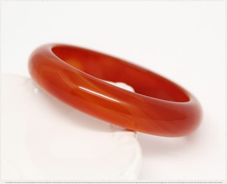 Agate cornaline authentique et Jade élégant, accessoire de décoration main 54-56 mm