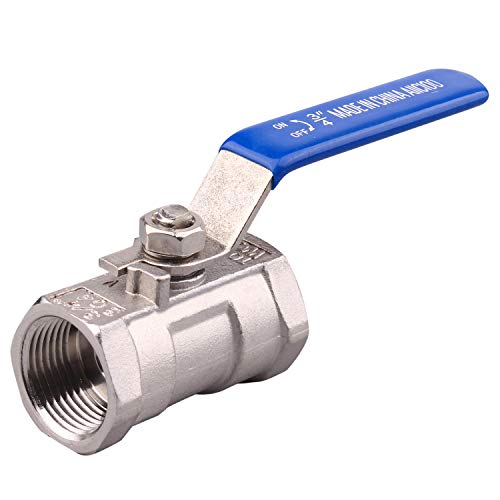 AIICIOO Stainless Steel 1PC Ball Valve Female to Female Standard Port for Water Oil and Gas PTFE Seal 1" NPT