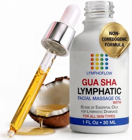 Bruizex Guasha Gua Sha Face Oil, Lymphatic Drainage Facial Serum for Neck