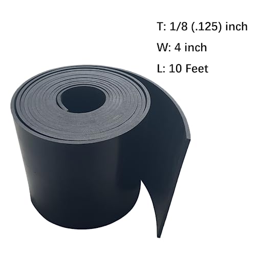 Salimhib SALIMHIB6-09 Solid Rubber Strips 1/8 (.125)" Thick X 4 Inch Wide X 10'Long, Solid Rubber Sheet For Anti-Slip Pads, Flooring, Seals, Crafts, Anti-Vibration, Gaskets Diy thumb #2