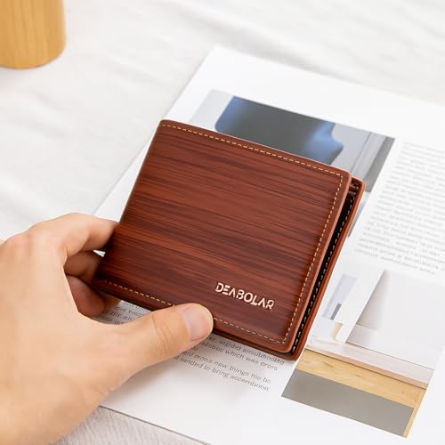 Mens Wallets, PU Leather Wallets for Men, Bifold Card Wallet Mens Wallet with Multi-Card Slot (Light brown)2
