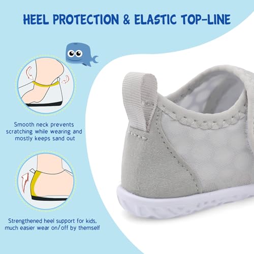 Image of LeIsfIt Toddler Water Shoes Boys Girls Barefoot Aqua Socks Kids Breathable Quick-Dry Swim Shoes for Beach Pool Surf