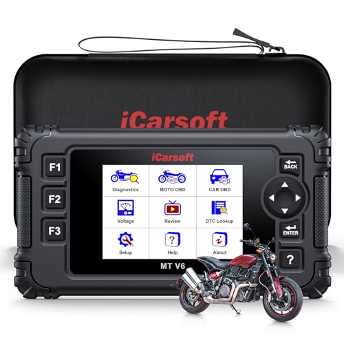iCarsoft MT V6 escáner con prueba de batería para evitar fallos en motos Indian