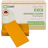Simulinen Colored Disposable Dinner Napkins - Decorative, Linen-Feel, Elegant & Cloth-Like - Sunshine - Absorbent & Durable - Weddings, Parties and Holidays! - Perfect Size: 16''x16'' Box of 300
