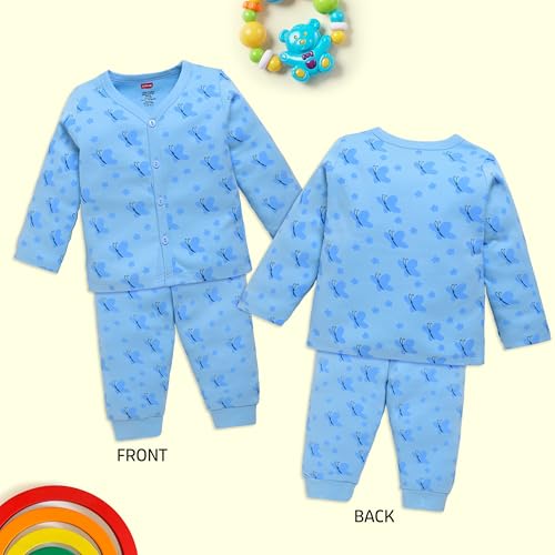 Image of LuvLap Baby Boys & Girls Full Sleeve100% Cotton Jhabla & Pyjama Sets Pack of 2
