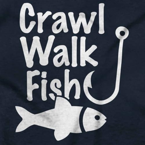 Image of Brisco Brands Crawl Walk Fish Funny Fishing Routine Humor Romper Bodysuit