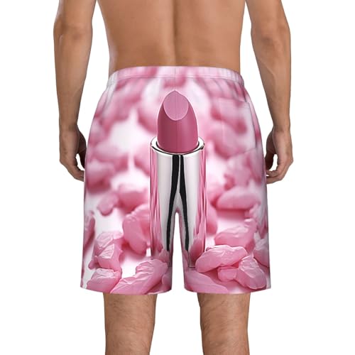 Men's Swim Trunks Lipstick Pattern Quick Dry Board Shorts Mens Bathing Suit Beach Swimwear with Pockets3