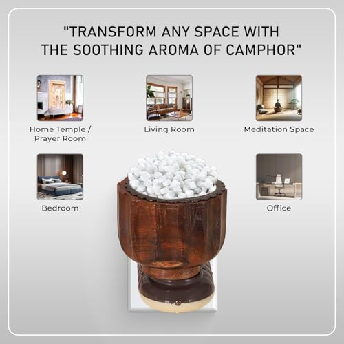 Image of Vedic Kapoor Dani Electrical Camphor Kapoor Burner Holder Essential Oil Fragrance Electric Wooden Kapoor Dani for Home & Office(Design Color May Vary, Pack of 1)