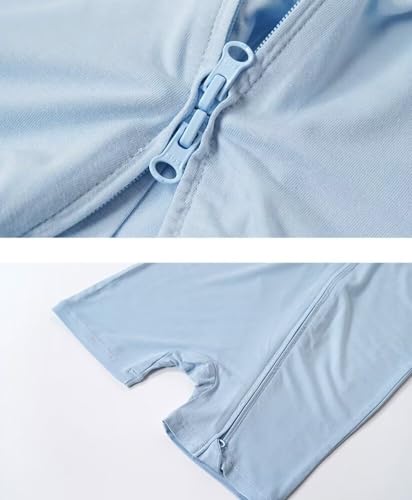 Teach Leanbh Baby Boys Girls Bamboo Viscose Printing Pajamas 2 Way Zipper Short Sleeve Romper Jumpsuit Sleep and Play3