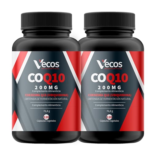 Coenzima Q10 200mg Vegana – Ubiquinona Fermentada Natural de Alta Absorción – 120 Cápsulas – Energía Celular, Sistema Inmune, Antioxidante Antiedad (240 Cápsulas)
