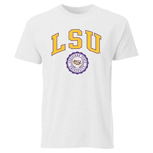 Barnesmith Louisiana State University LSU Tigers Short-Sleeve T-Shirt, Heritage, White, Medium