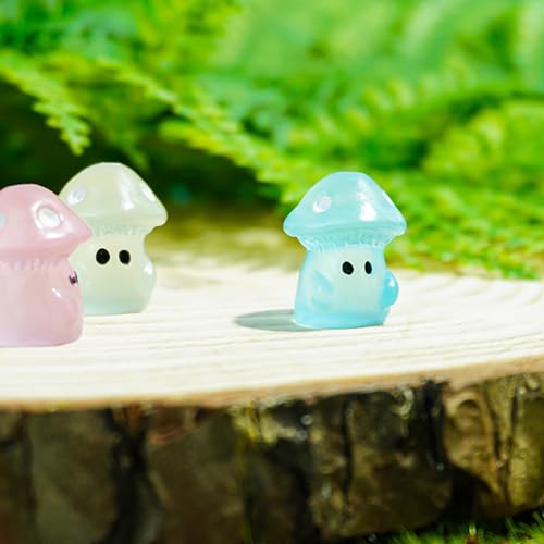 YUGSHNKFC De 100 Ornements de Petits Champignons Qui Brillent dans Le pour la décoration Miniature de Paysage et d ' Aquariums, Ornements de Jardin Lumineux – vue 7
