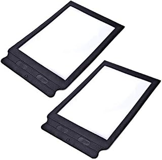 A4 Full Page Magnifier,2 Pack Large Reading Magnifier 3 X Lens Handheld Reading Aid Plastic Rectangular Magnifying for Seniors Old Father Mother Mom Dad