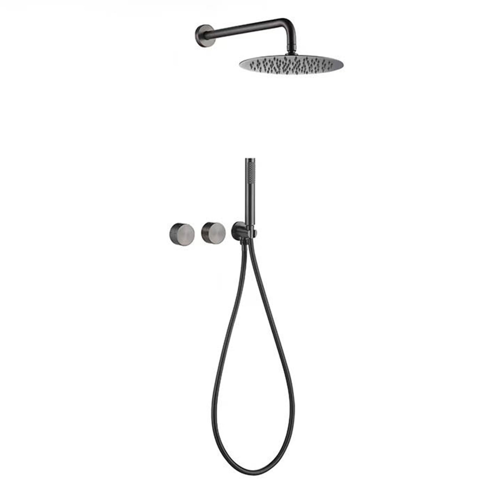 Ensemble de douche encastrable gris jet pluie 10 pouces apaisant