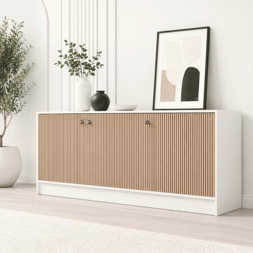 Bniture Luxe Storage Cabinet for Living Room | Wooden Sideboard C...