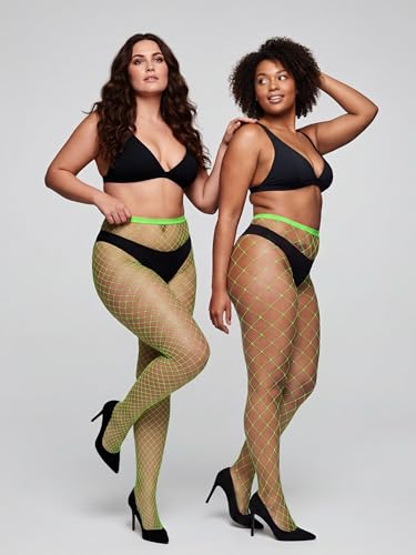 Image of URATOT 4 Pairs Plus Size Fishnet Cross Mesh Tights Sexy Fishnets Pantyhose Stockings Thigh High Stockings