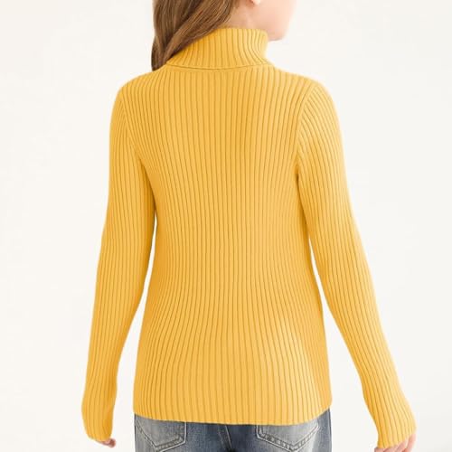 Girls' high Neck Sweater, Thickened Knit Slim fit, Versatile Warm Inner top3