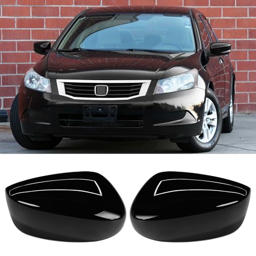 Yumzeco 2PCS Compatible with Honda Accord Side Mirror Cover Trim 8th Gen 2008 2009 2010 2011 2012, Driver and Passenger Side Door Rearview Mirror Caps for Honda Accord W/O Light Hole - Glossy Black by Yumzeco - Used condition - US$13.64