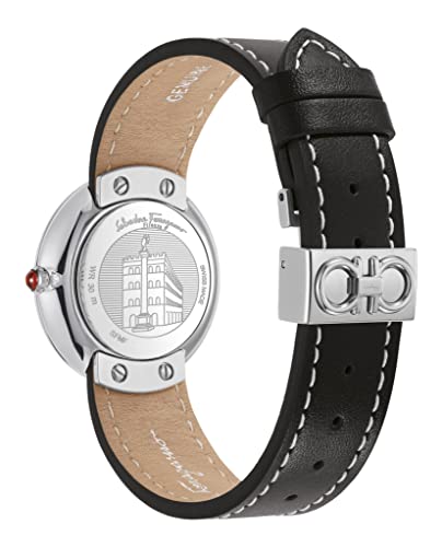 Ferragamo Ferragamo Chic Collection Luxury Womens Watch Timepieces with a Black Strap Featuring a Stainless Steel Case and a Silver Dial3