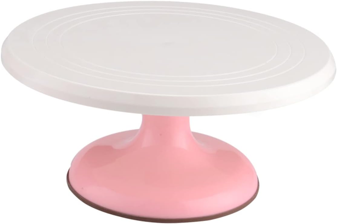 MAGICLULU DIY Cake Decorating Turntable Pink Round Cake Mounting Pattern for Easy Rotating Decoration Baking Supplies for Home Bakery Use