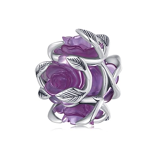 Rose Changeante de Couleur UV en Argent 925, un Bijou d'Exception pour Femme