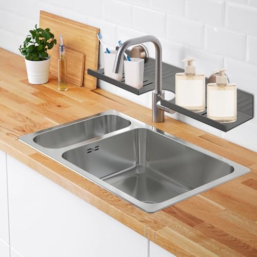 Évier étagère au-dessus du robinet rack de plates en acier carbone durable - 5