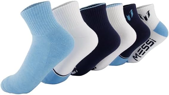 Messi Girls' Lifestyle Crew Socks, 6-Pack, Soft & Stretchy, Comfortable
