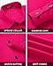 Mens Dress Shirt Long Sleeve with Tie Set Formal Button Down Business Hot Pink Dress Shirt Matching Tie Pocket Square Set 4XL