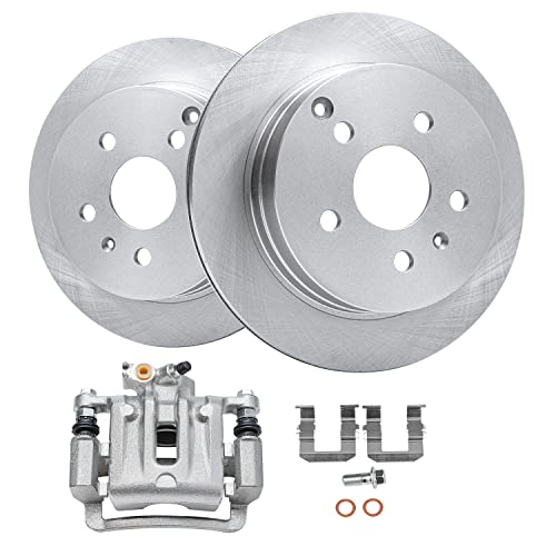 Image of Detroit Axle - Rear Disc Brake Rotors Left Brake Caliper for 2010-2017 | Chevrolet Equinox GMC Terrain Replacement 11.93 inch inch Rotor