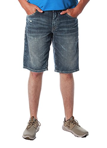 Silver Jeans Men's Zac Relaxed Fit Short, Medium Indigo, 32W