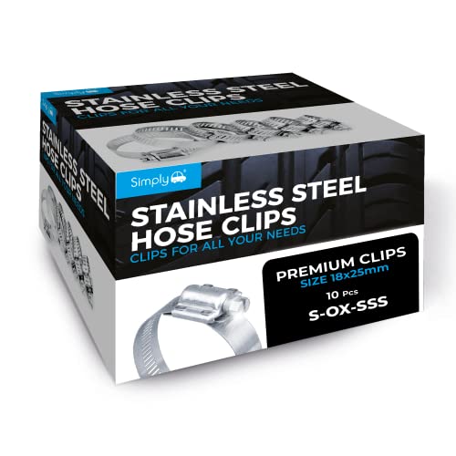 Simply S-OX-SSS 18-25mm 10 Pack Ox Stainless Steel Hose Clips Jubilee Clip - Strong, Durable, Easy to Use - Image 2