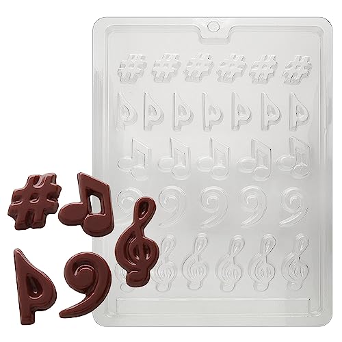 Cybrtrayd Life of the Party Music Clef Sharp Flat Chocolate Candy Mold in Sealed Protective Poly Bag Imprinted with Copyrighted Cybrtrayd Molding Instructions