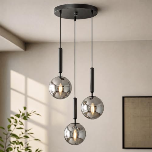 FDPBY 3 Light Pendant Lights Modern Black Pendant Lights Kitchen Island