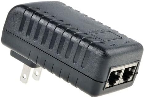 Inyector POE de 24 V y 1 A (2 unidades) con enchufe de pared integrado – Adaptador Ethernet para datos y energía para teléfonos IP, cámaras CCTV, pasarelas y terminales de red de 24 V miniatura 9