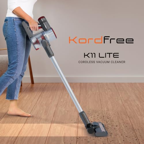 Image of Eureka Forbes Kordfree K11 Lite Cordless Vacuum Cleaner | 4 Stage Cyclonic Filtration with HEPA Filter | up to 45 Mins Long Runtime | Rechargable & Removable Battery | 11 KPa Suction | Dry Vacuuming