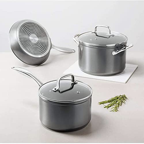 Jogo de Panelas 4 Peças, Com Fundo De Indução Unique, Cinza, Brinox