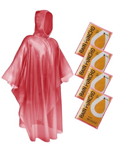 Image of SaphiRose Disposable Rain Ponchos Emergency Clear Poncho