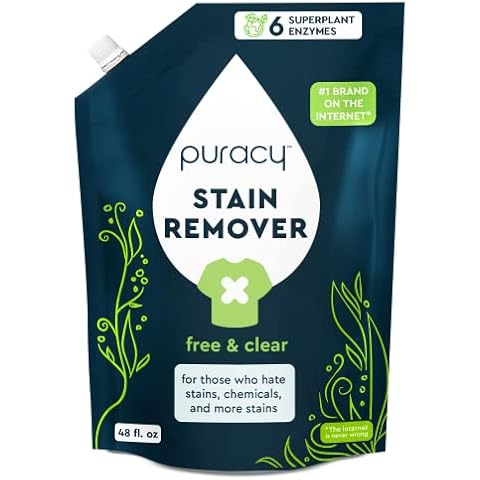 Puracy Laundry Stain Remover Refill - Perfect Laundry, Pure Ingredients - with 6 SuperPlant Enzymes for Easy Removal of Fresh and Set-In Clothing Stains, 98.95% from Mother Nature, 48 Oz Cover