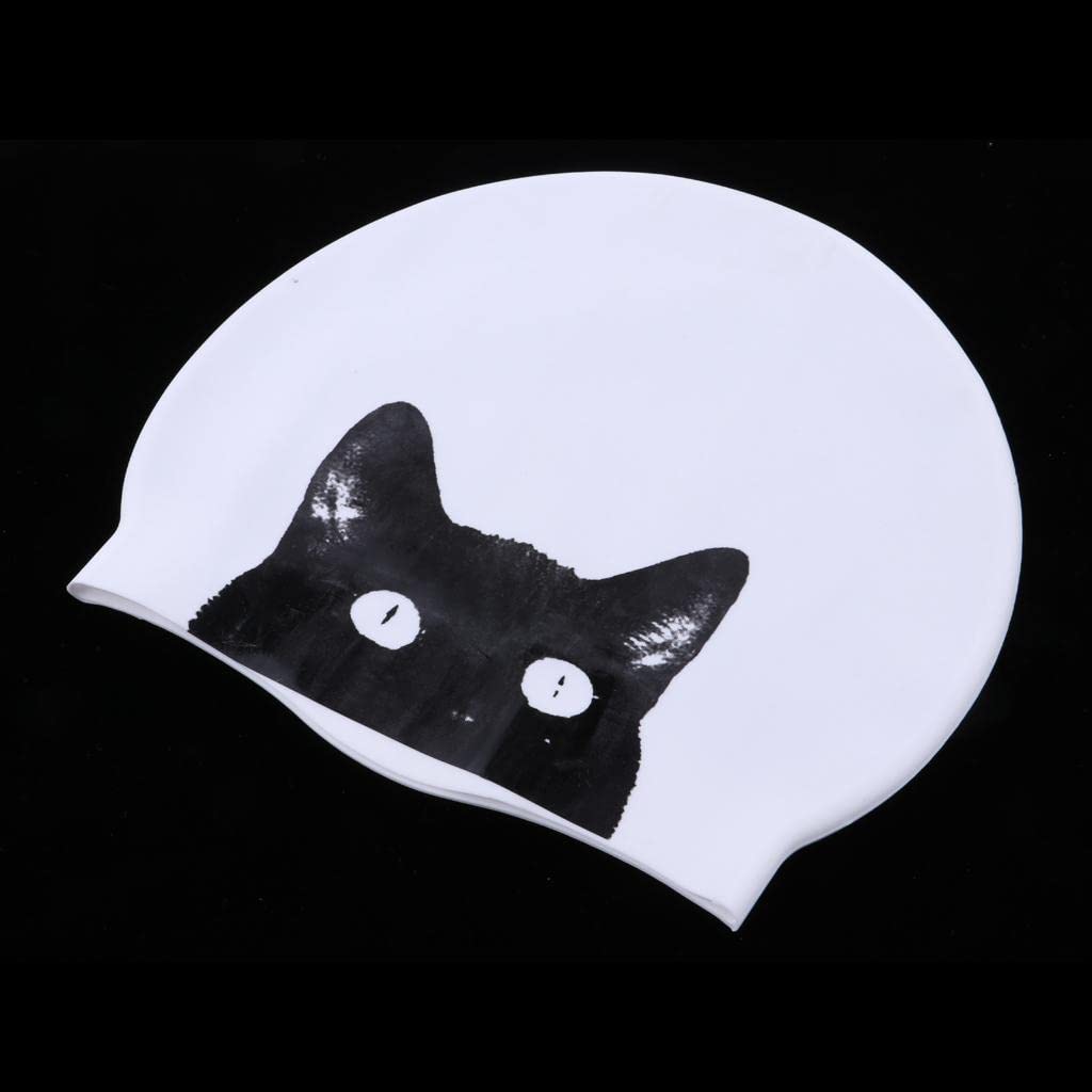 UJEAVETTE® Unisex Durable Silicone Swim Cap Waterproof Swimming Pool Hat Cathead-image-42